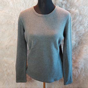 Cuddl Duds Women's Grey Crew Neck Long Sleeve Sleep Wear Shirt Top Siz M